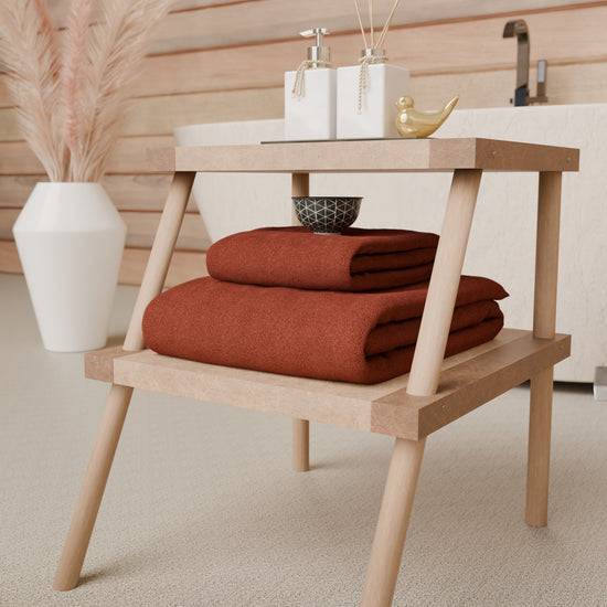 PETTI Asciugamani Bagno In Spugna 1+1 Tinta Unita Terra Cotta