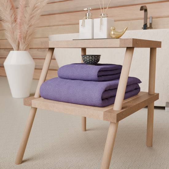 PETTI Asciugamani Bagno In Spugna 1+1 Tinta Unita Viola