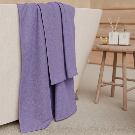 PETTI Asciugamani Bagno In Spugna 1+1 Tinta Unita Viola