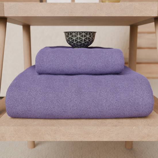 PETTI Asciugamani Bagno In Spugna 1+1 Tinta Unita Viola
