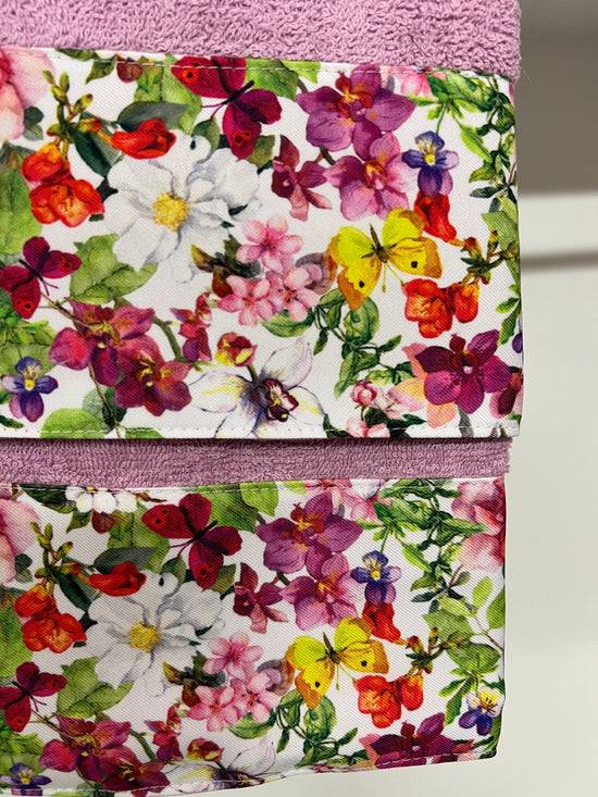 PETTI Asciugamano Bagno 1+1 Con Balza In Stampa Digitale Farfalle