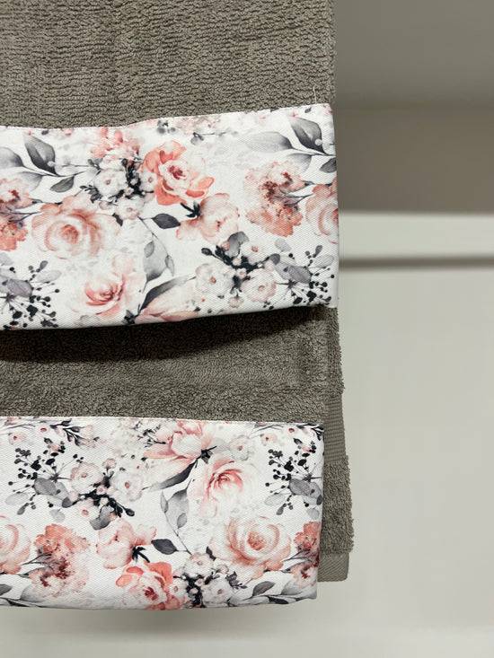 PETTI Asciugamano Bagno 1+1 Con Balza In Stampa Digitale Floreale 17 Mini