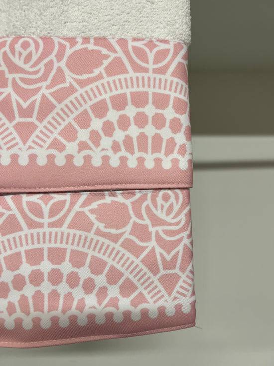 PETTI Asciugamano Bagno 1+1 Con Balza In Stampa Digitale Pizzo