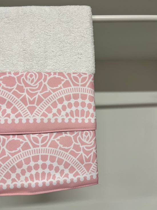 PETTI Asciugamano Bagno 1+1 Con Balza In Stampa Digitale Pizzo