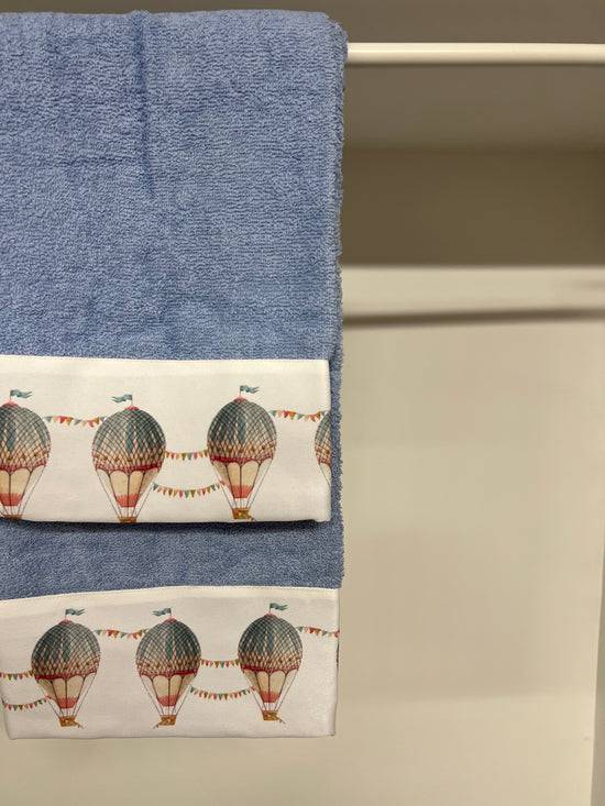 PETTI Asciugamano Bagno 1+1 Con Balza In Stampa Digitale Mongolfiera