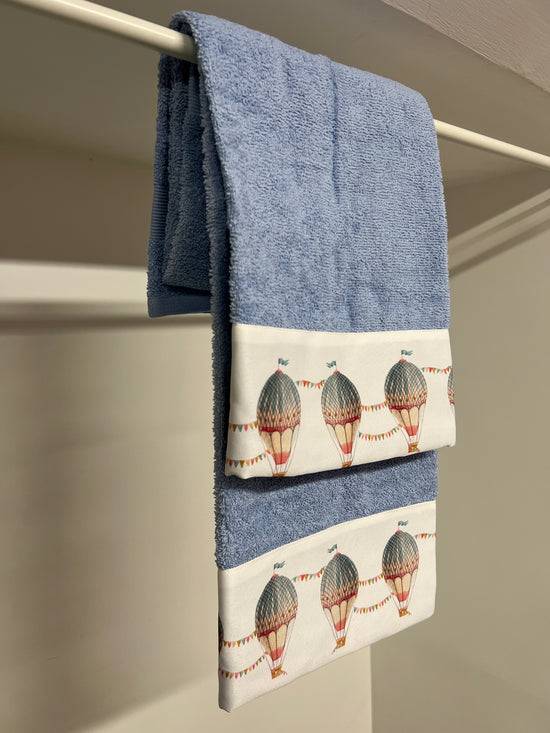 PETTI Asciugamano Bagno 1+1 Con Balza In Stampa Digitale Mongolfiera