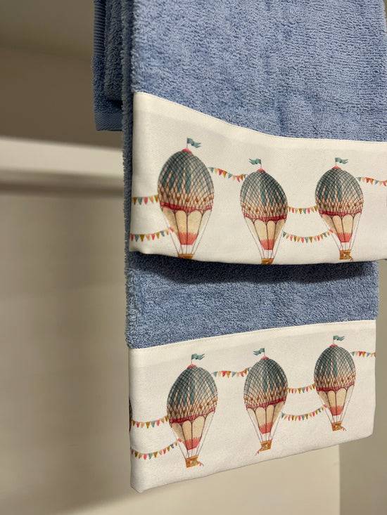 PETTI Asciugamano Bagno 1+1 Con Balza In Stampa Digitale Mongolfiera