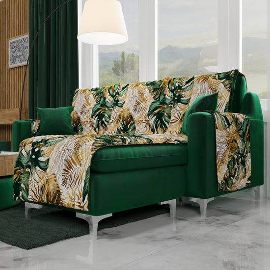 PETTI Copridivano Angolare, Copridivano Con Penisola In Stampa Digitale, Tropical 04