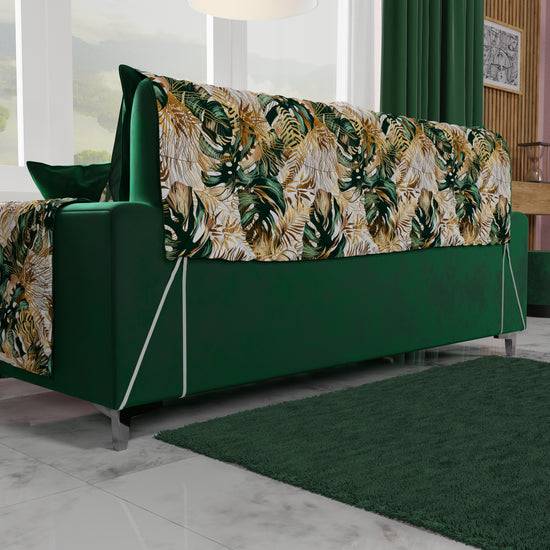 PETTI Copridivano Angolare, Copridivano Con Penisola In Stampa Digitale, Tropical 04