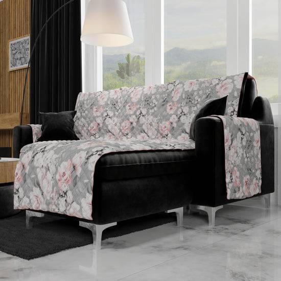 PETTI Copridivano Angolare, Copridivano Con Penisola In Stampa Digitale, Floreale 17 02