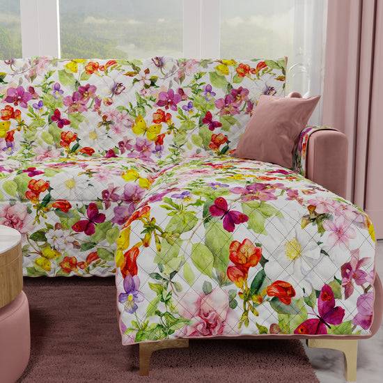 PETTI Copridivano Angolare, Copridivano Con Penisola In Stampa Digitale, Farfalle