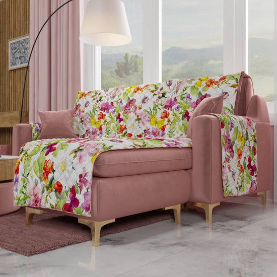 PETTI Copridivano Angolare, Copridivano Con Penisola In Stampa Digitale, Farfalle