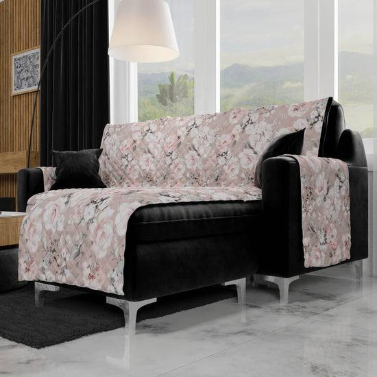 PETTI Copridivano Angolare, Copridivano Con Penisola In Stampa Digitale, Floreale 17 03