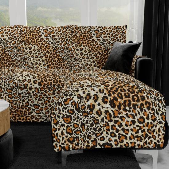 PETTI Copridivano Angolare, Copridivano Con Penisola In Stampa Digitale, Animalier Maculato