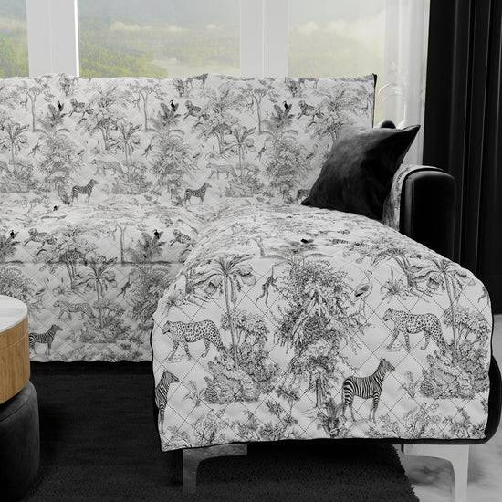 PETTI Copridivano Angolare, Copridivano Con Penisola In Stampa Digitale, Animalier 02