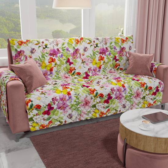 PETTI Copridivano, Salvadivano In Stampa Digitale, Reversibile, Farfalle