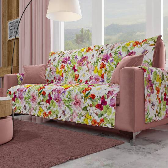 PETTI Copridivano, Salvadivano In Stampa Digitale, Reversibile, Farfalle