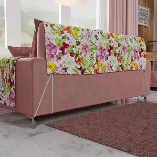 PETTI Copridivano, Salvadivano In Stampa Digitale, Reversibile, Farfalle