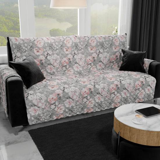 PETTI Copridivano, Salvadivano In Stampa Digitale, Reversibile, Floreale 17-02