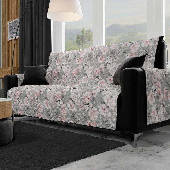 PETTI Copridivano, Salvadivano In Stampa Digitale, Reversibile, Floreale 17-02