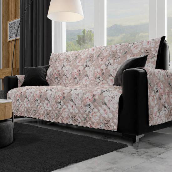 PETTI Copridivano, Salvadivano In Stampa Digitale, Reversibile, Floreale 17-03