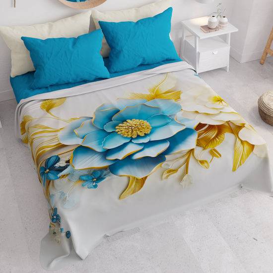 PETTI Copriletto Estivo, Coperta Leggera, Lenzuola Copriletto Flower Ceramic 03