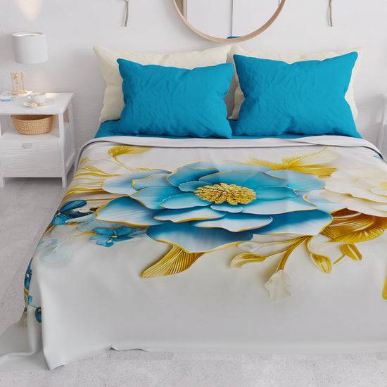 PETTI Copriletto Estivo, Coperta Leggera, Lenzuola Copriletto Flower Ceramic 03