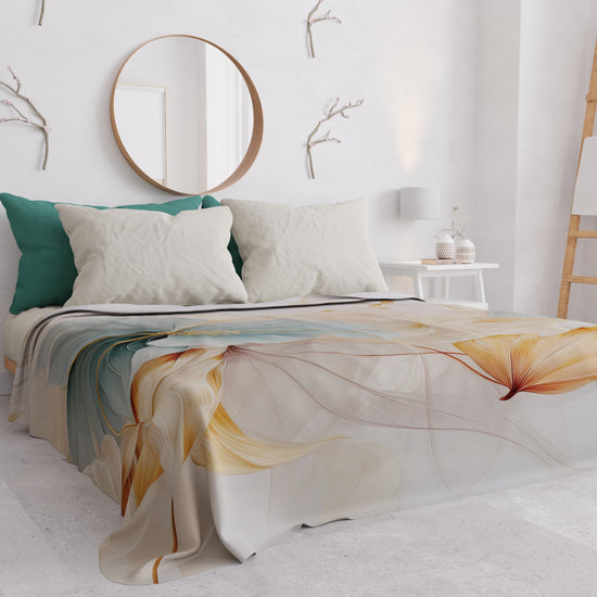 PETTI Copriletto Estivo, Coperta Leggera, Lenzuola Copriletto Marble Flower