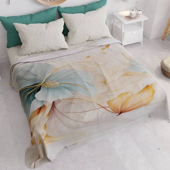 PETTI Copriletto Estivo, Coperta Leggera, Lenzuola Copriletto Marble Flower