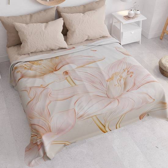 PETTI Copriletto Estivo, Coperta Leggera, Lenzuola Copriletto Giglio