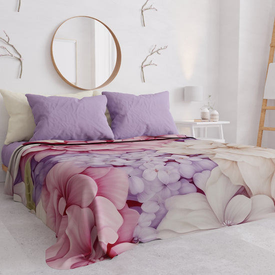 PETTI Copriletto Estivo, Coperta Leggera, Lenzuola Copriletto Ortensia