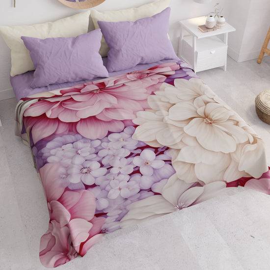 PETTI Copriletto Estivo, Coperta Leggera, Lenzuola Copriletto Ortensia