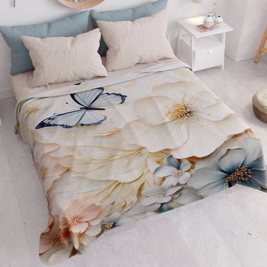 PETTI Copriletto Estivo, Coperta Leggera, Lenzuola Copriletto Mariposa