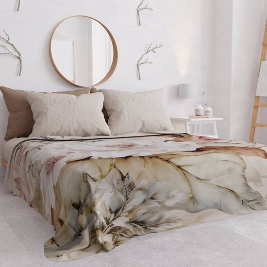 PETTI Copriletto Estivo, Coperta Leggera, Lenzuola Copriletto Vintage Flower