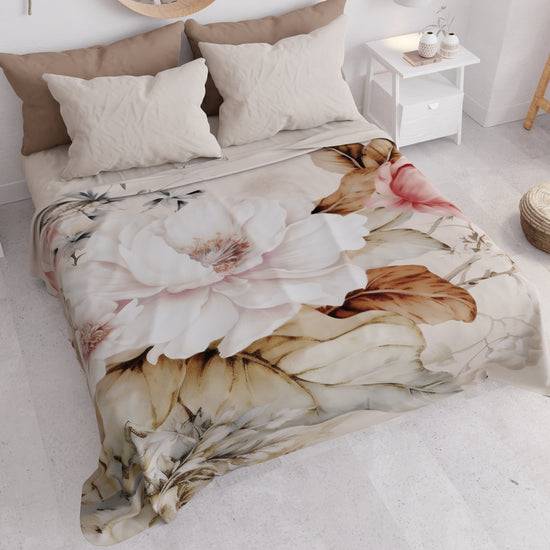 PETTI Copriletto Estivo, Coperta Leggera, Lenzuola Copriletto Vintage Flower