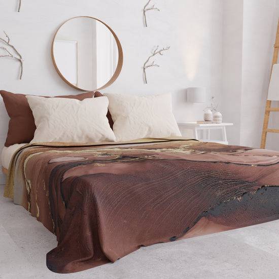PETTI Copriletto Estivo, Coperta Leggera, Lenzuola Copriletto Marble Tortora