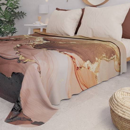 PETTI Copriletto Estivo, Coperta Leggera, Lenzuola Copriletto Marble Tortora