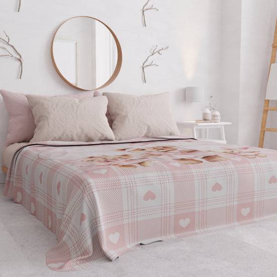 PETTI Copriletto Estivo, Coperta Leggera, Lenzuola Copriletto Teddy Love Rosa