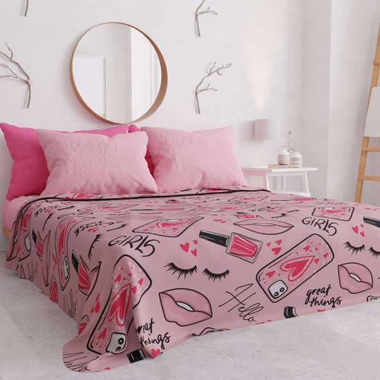 PETTI Copriletto Estivo, Coperta Leggera, Lenzuola Copriletto Lipstick Rosa