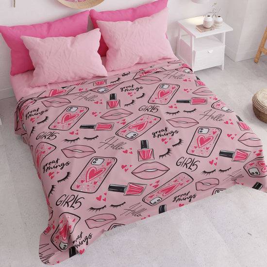 PETTI Copriletto Estivo, Coperta Leggera, Lenzuola Copriletto Lipstick Rosa