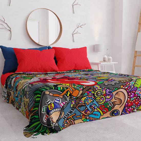 PETTI Copriletto Estivo, Coperta Leggera, Lenzuola Copriletto Murales