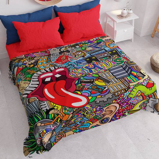 PETTI Copriletto Estivo, Coperta Leggera, Lenzuola Copriletto Murales