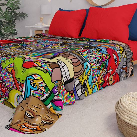 PETTI Copriletto Estivo, Coperta Leggera, Lenzuola Copriletto Murales