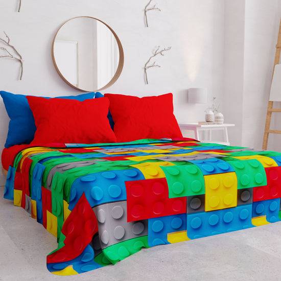 PETTI Copriletto Estivo, Coperta Leggera, Lenzuola Copriletto, Mattoncini