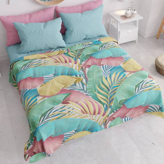 PETTI Copriletto Estivo, Coperta Leggera, Lenzuola Copriletto, Tropical Multicolor