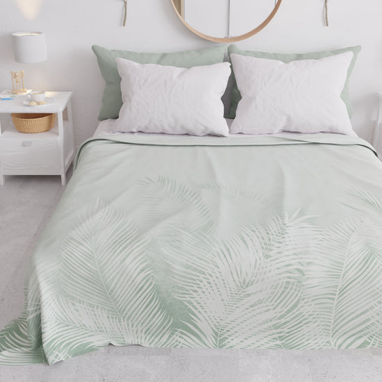 PETTI Copriletto Estivo, Coperta Leggera, Lenzuola Copriletto, Foglia Salvia