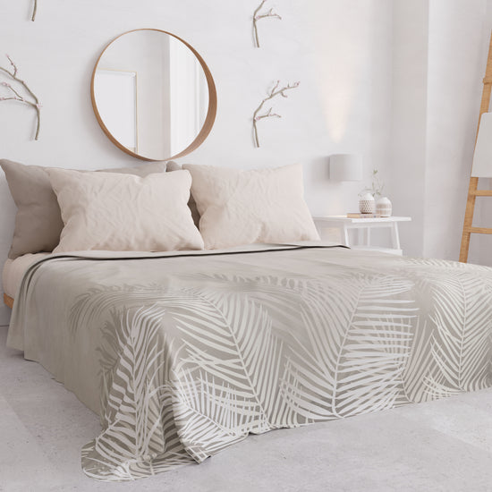 PETTI Copriletto Estivo, Coperta Leggera, Lenzuola Copriletto, Foglia Tortora