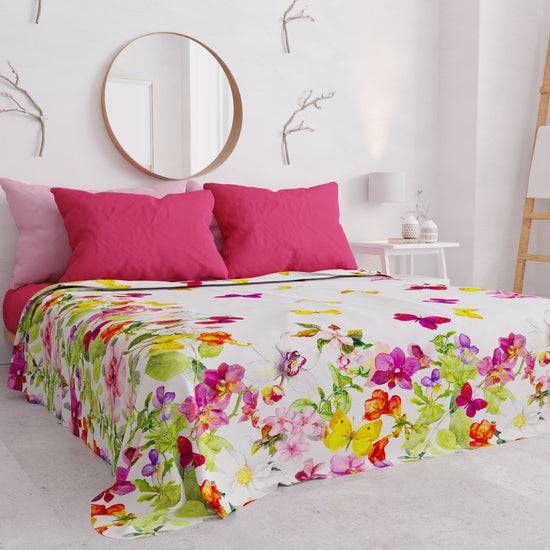 PETTI Copriletto Estivo, Coperta Leggera, Lenzuola Copriletto Farfalle