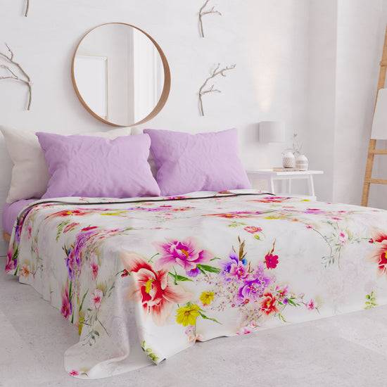 PETTI Copriletto Estivo, Coperta Leggera, Lenzuola Copriletto, Spring Bianco