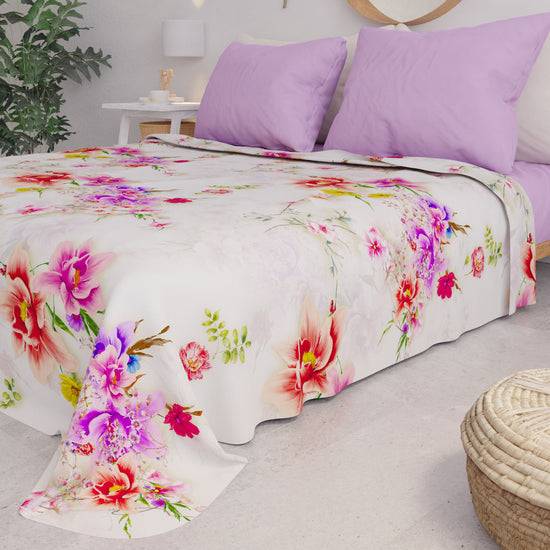 PETTI Copriletto Estivo, Coperta Leggera, Lenzuola Copriletto, Spring Bianco